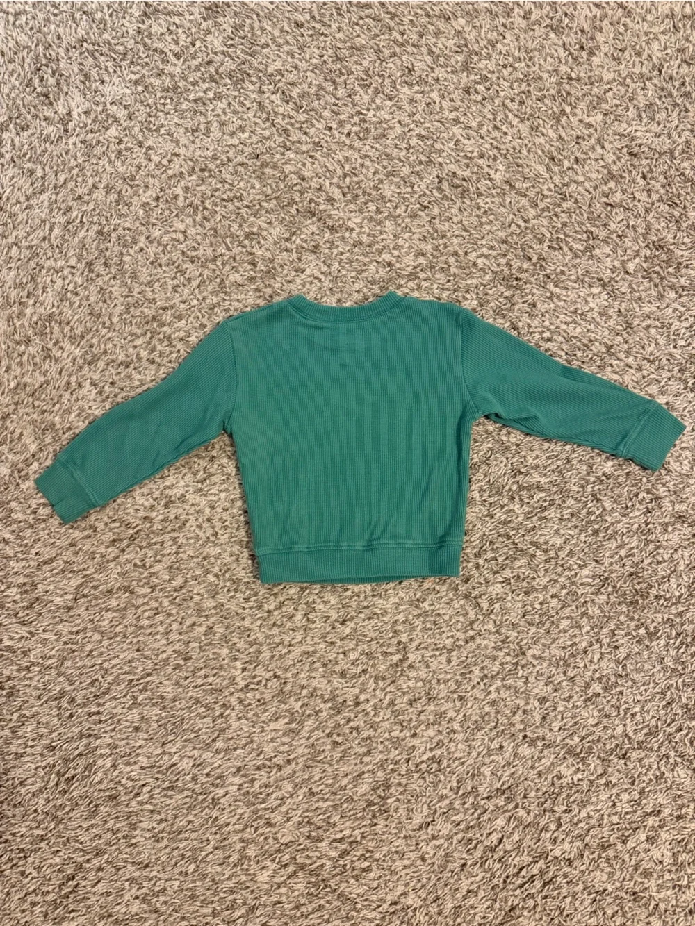 Kids Green Waffle Knit Sweatshirt & Jogger Set